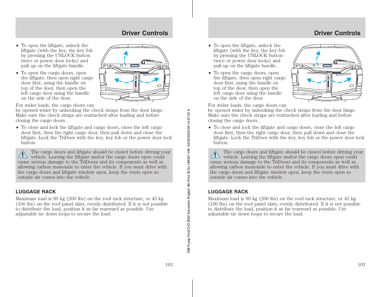 FORD 2002 Excursion v.3 User Manual | Page 103 / 272