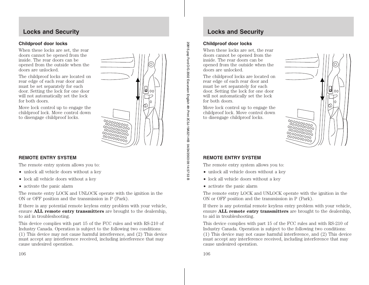 FORD 2002 Excursion v.3 User Manual | Page 106 / 272