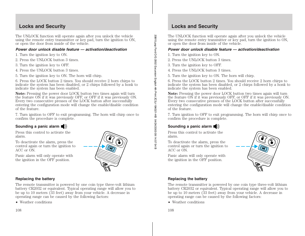 FORD 2002 Excursion v.3 User Manual | Page 108 / 272