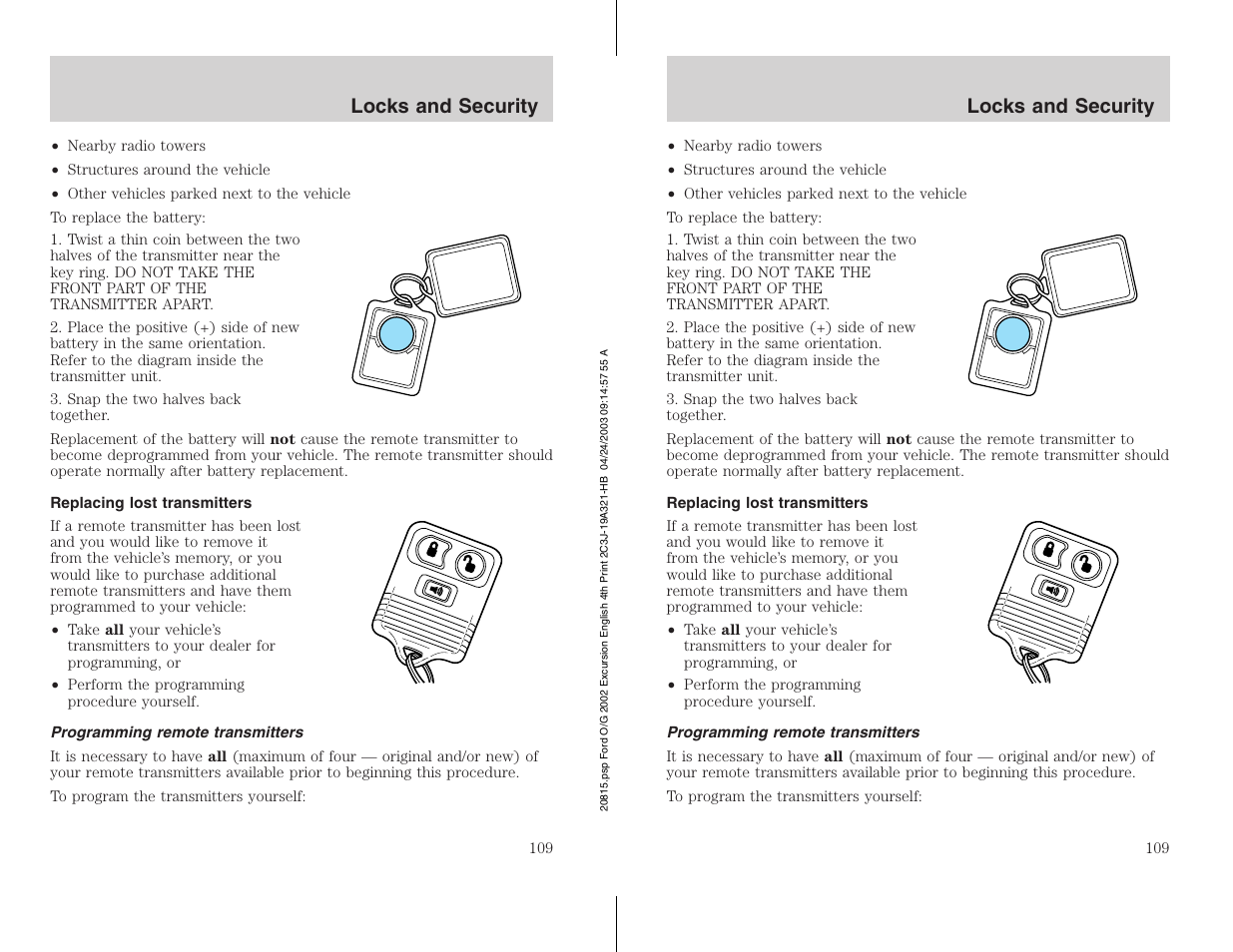 FORD 2002 Excursion v.3 User Manual | Page 109 / 272