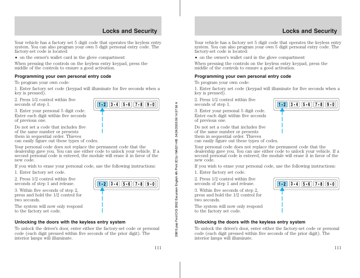FORD 2002 Excursion v.3 User Manual | Page 111 / 272