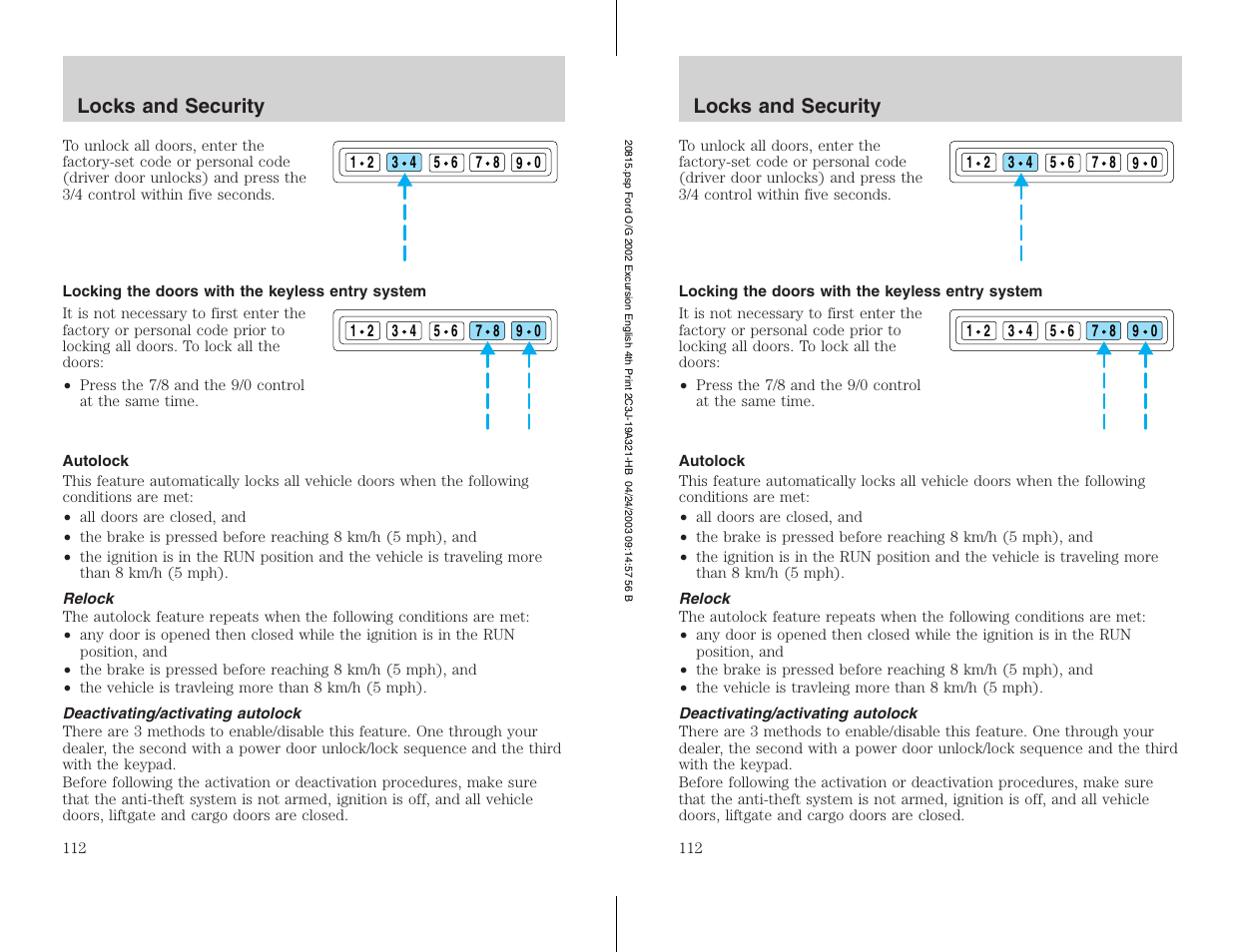 FORD 2002 Excursion v.3 User Manual | Page 112 / 272