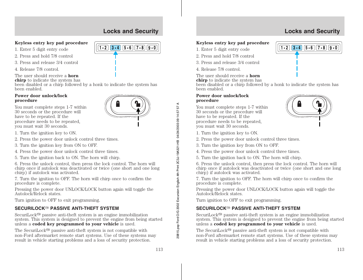 FORD 2002 Excursion v.3 User Manual | Page 113 / 272