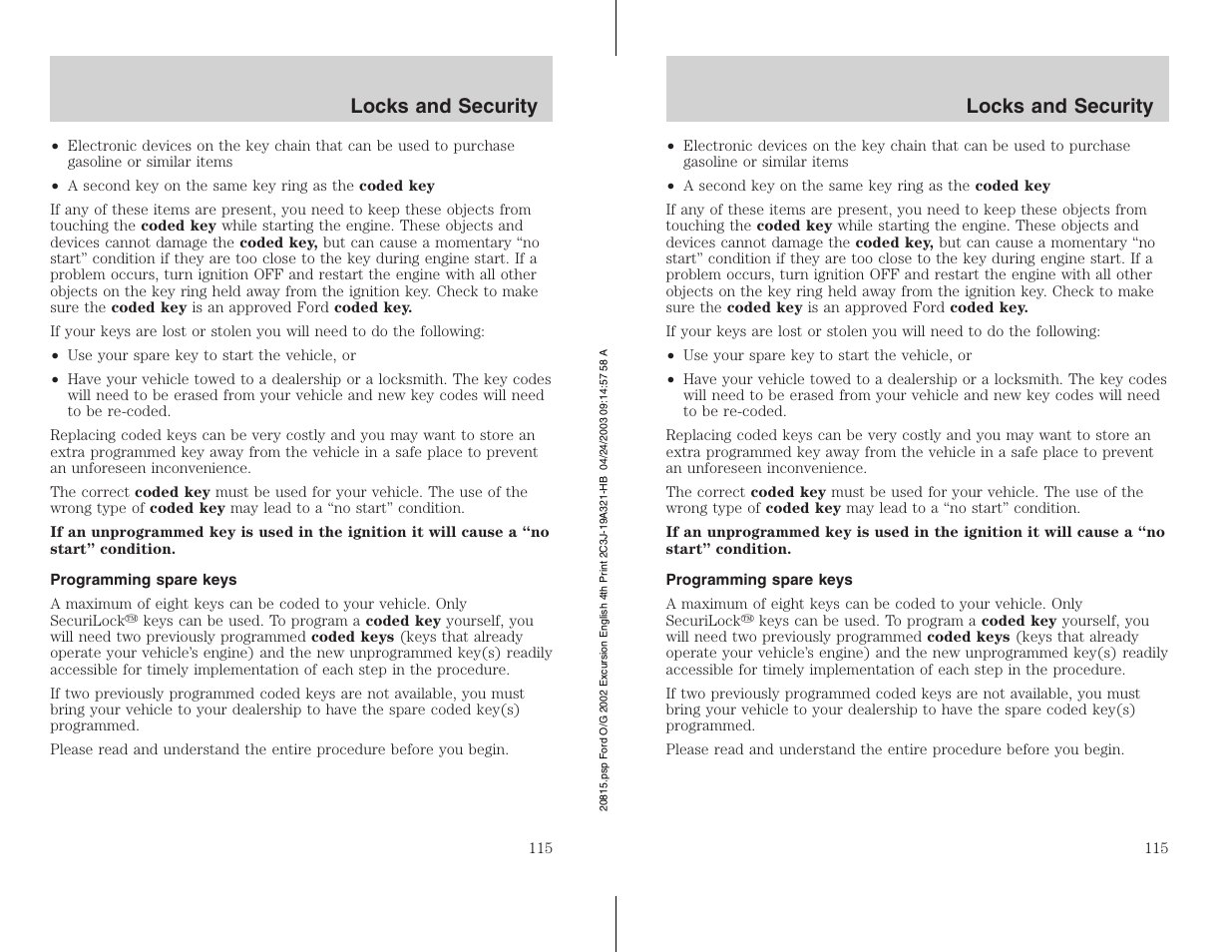 FORD 2002 Excursion v.3 User Manual | Page 115 / 272