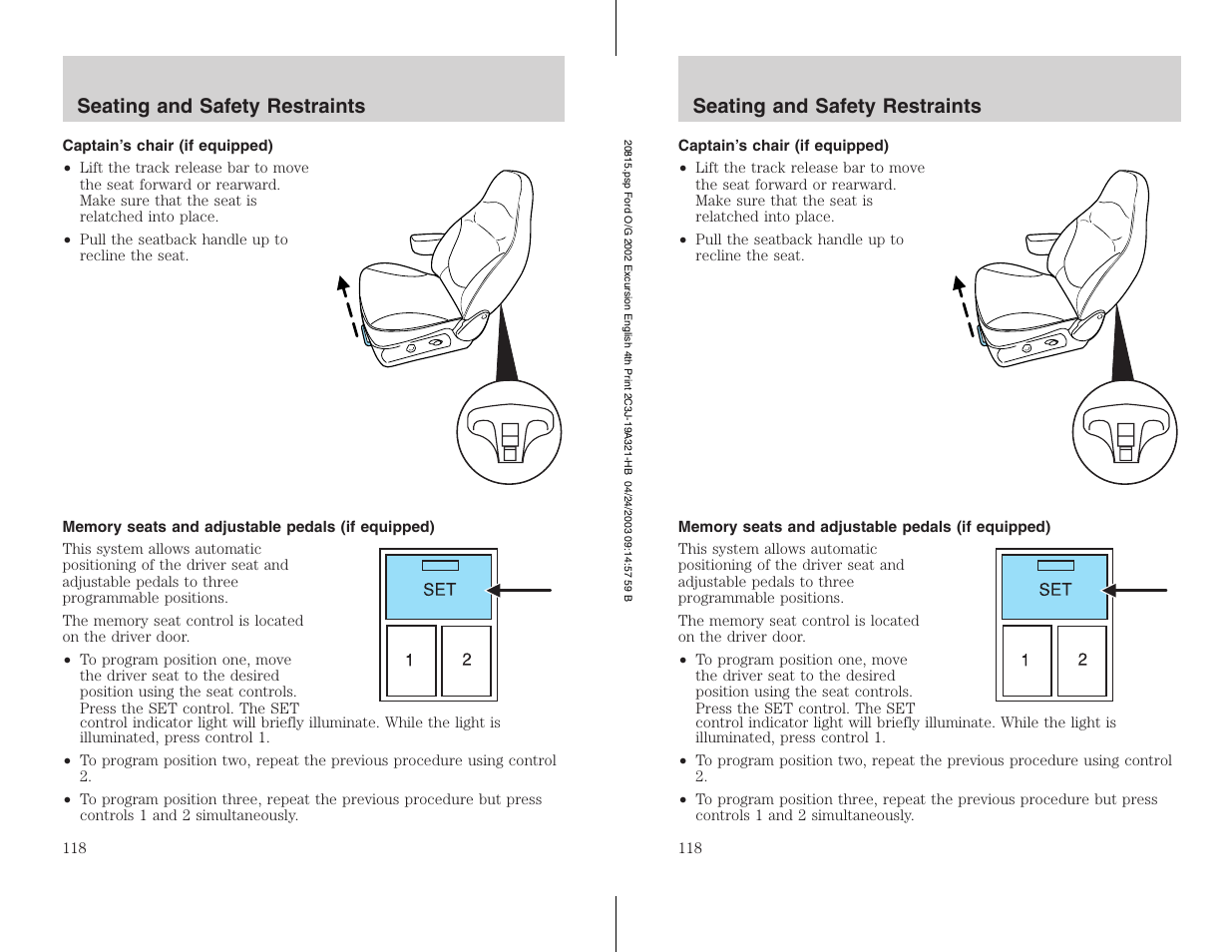 FORD 2002 Excursion v.3 User Manual | Page 118 / 272