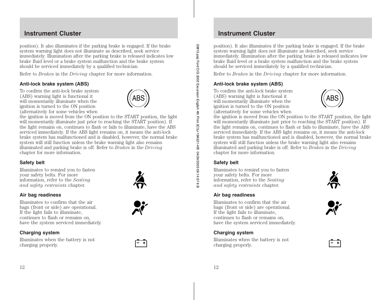 FORD 2002 Excursion v.3 User Manual | Page 12 / 272