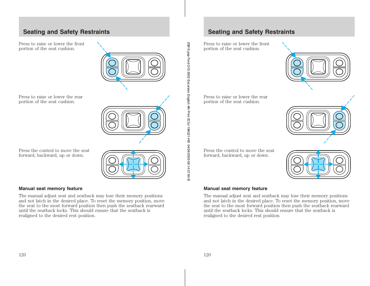 FORD 2002 Excursion v.3 User Manual | Page 120 / 272