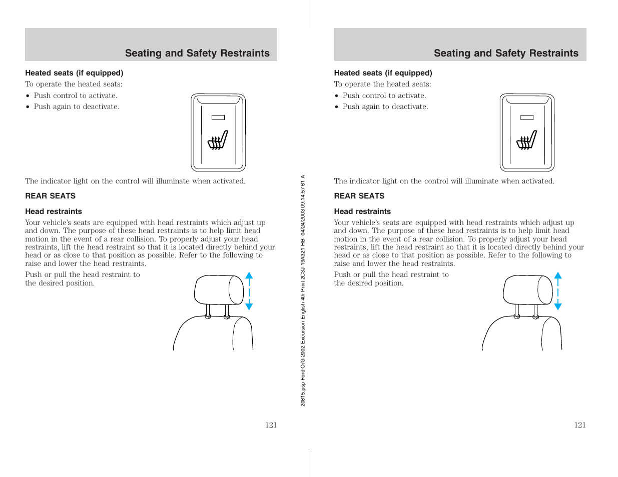 FORD 2002 Excursion v.3 User Manual | Page 121 / 272