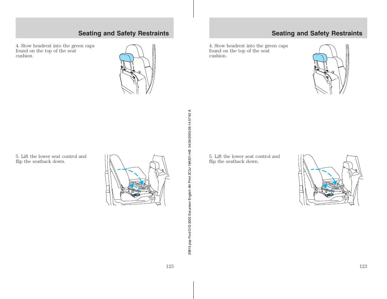 FORD 2002 Excursion v.3 User Manual | Page 123 / 272