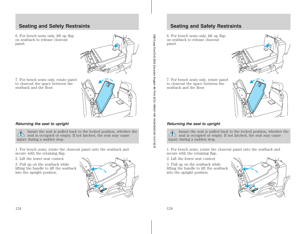 FORD 2002 Excursion v.3 User Manual | Page 124 / 272