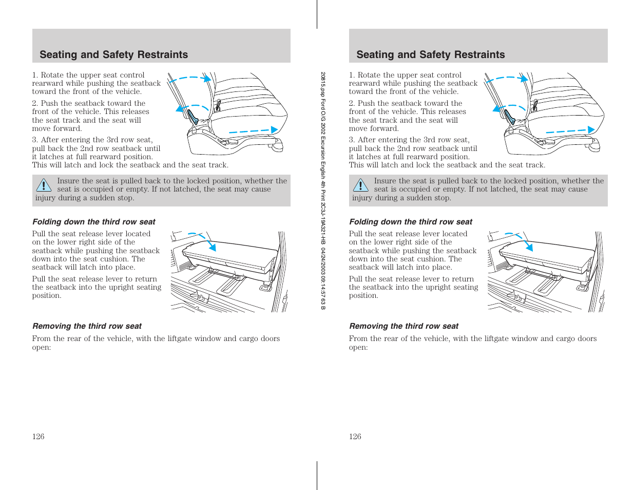 FORD 2002 Excursion v.3 User Manual | Page 126 / 272