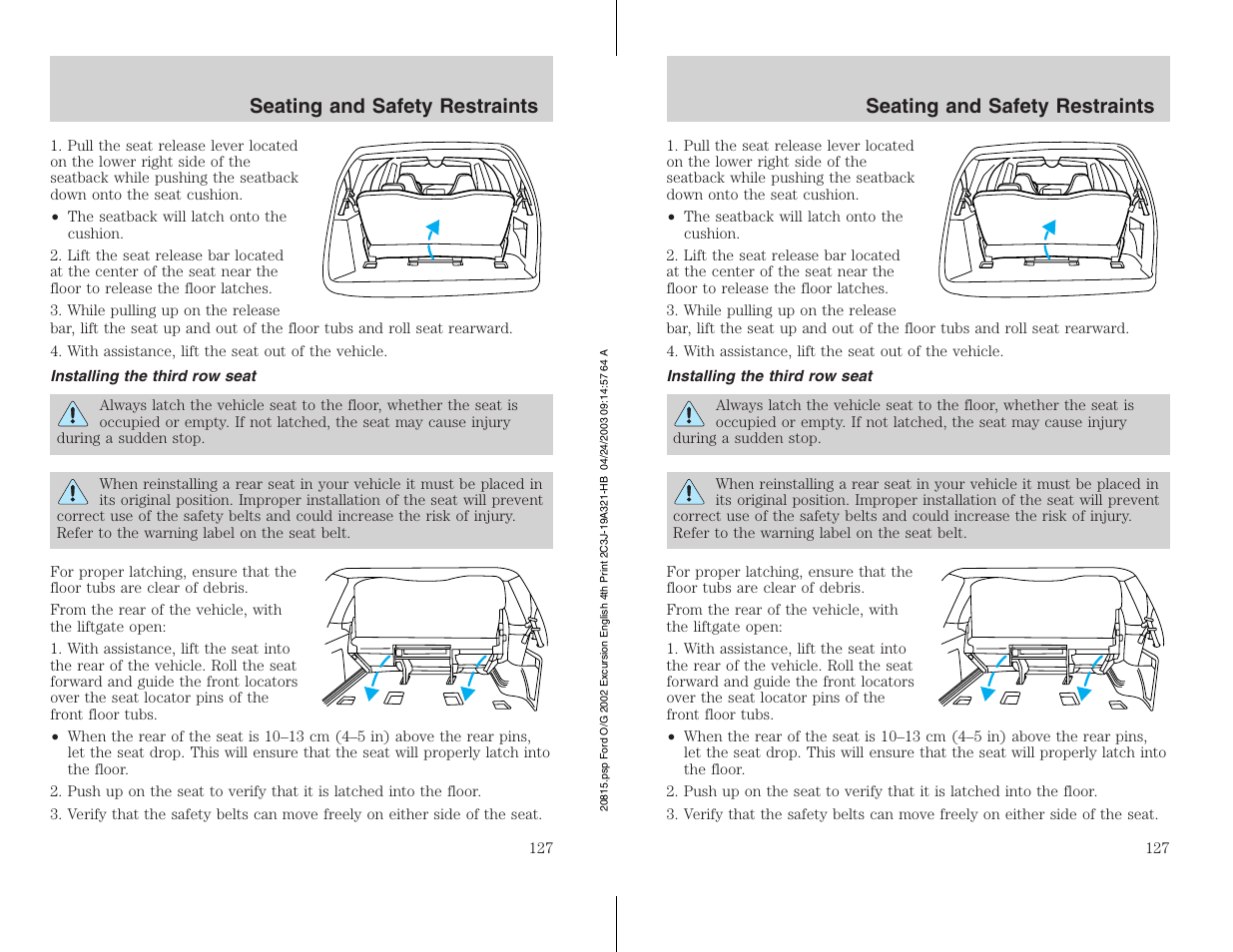 FORD 2002 Excursion v.3 User Manual | Page 127 / 272
