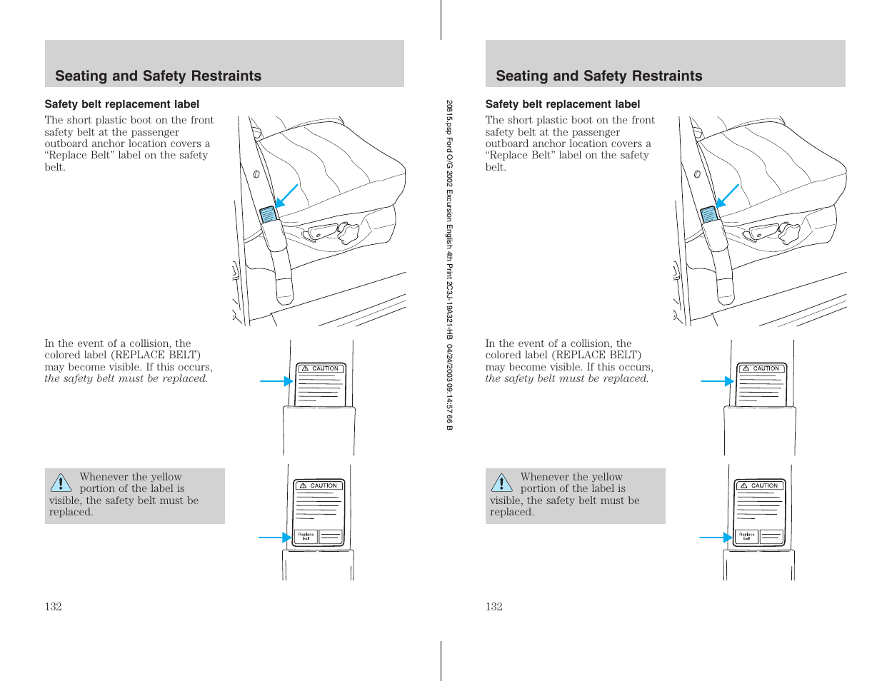 FORD 2002 Excursion v.3 User Manual | Page 132 / 272