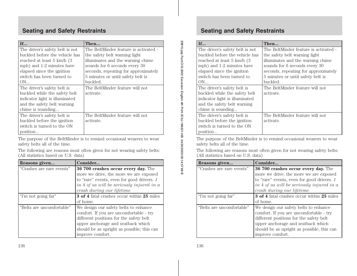 FORD 2002 Excursion v.3 User Manual | Page 136 / 272