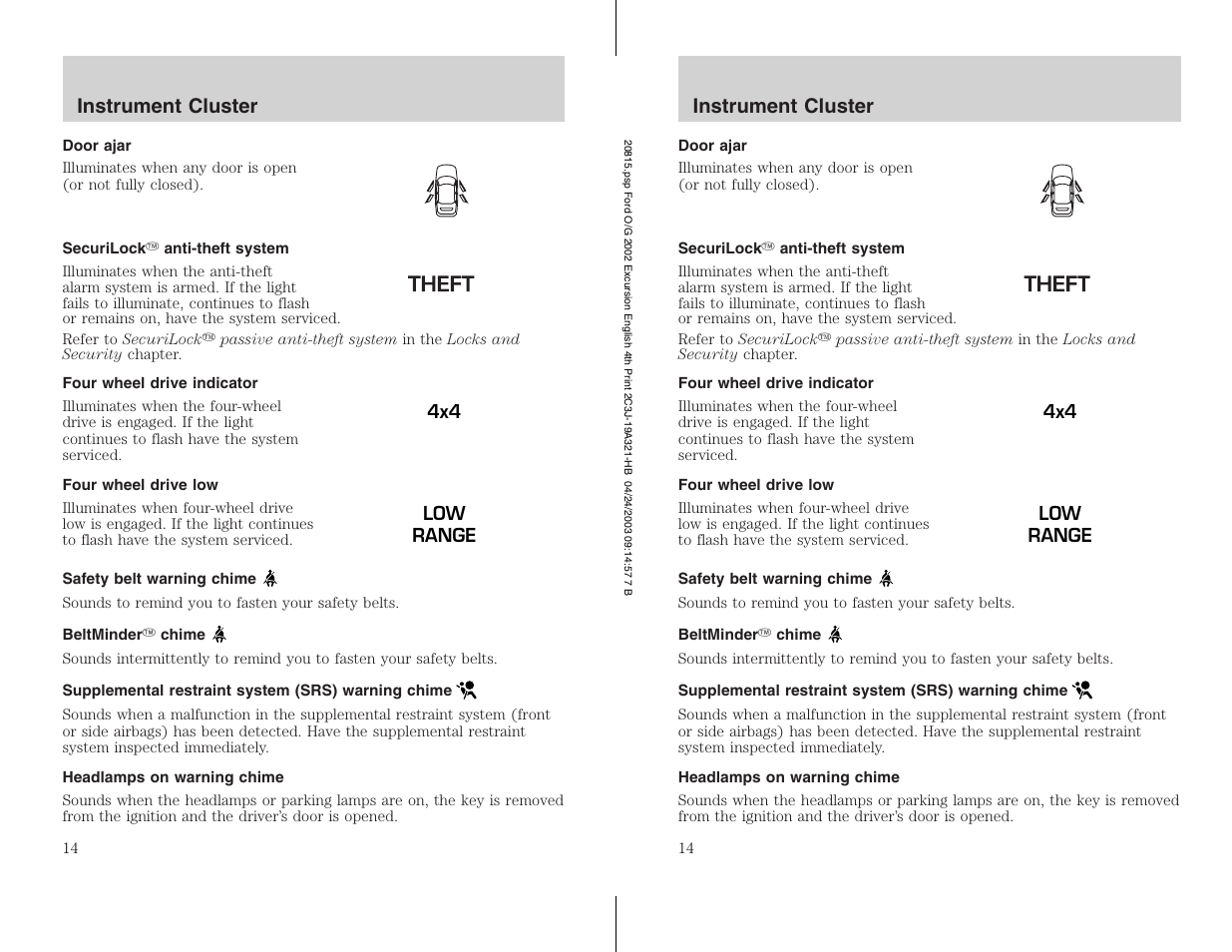 FORD 2002 Excursion v.3 User Manual | Page 14 / 272