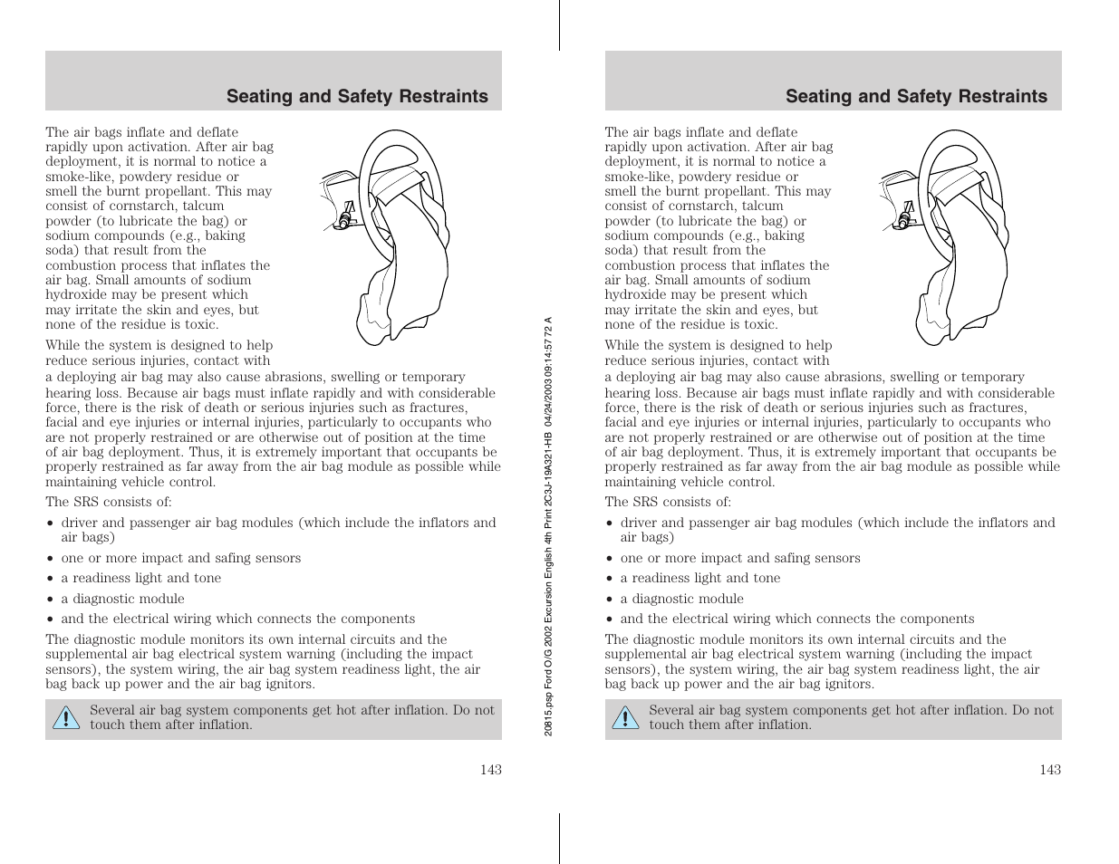 FORD 2002 Excursion v.3 User Manual | Page 143 / 272