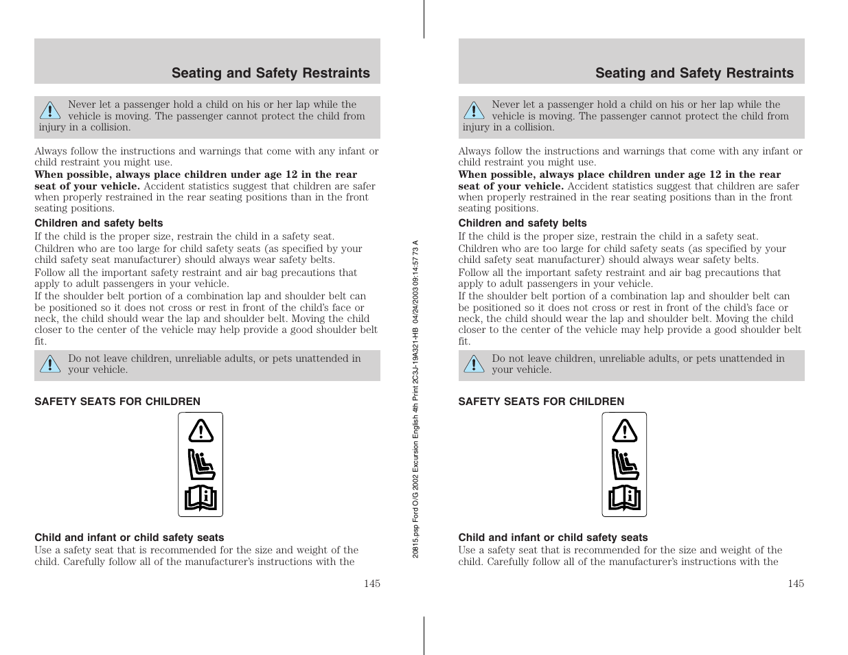 FORD 2002 Excursion v.3 User Manual | Page 145 / 272