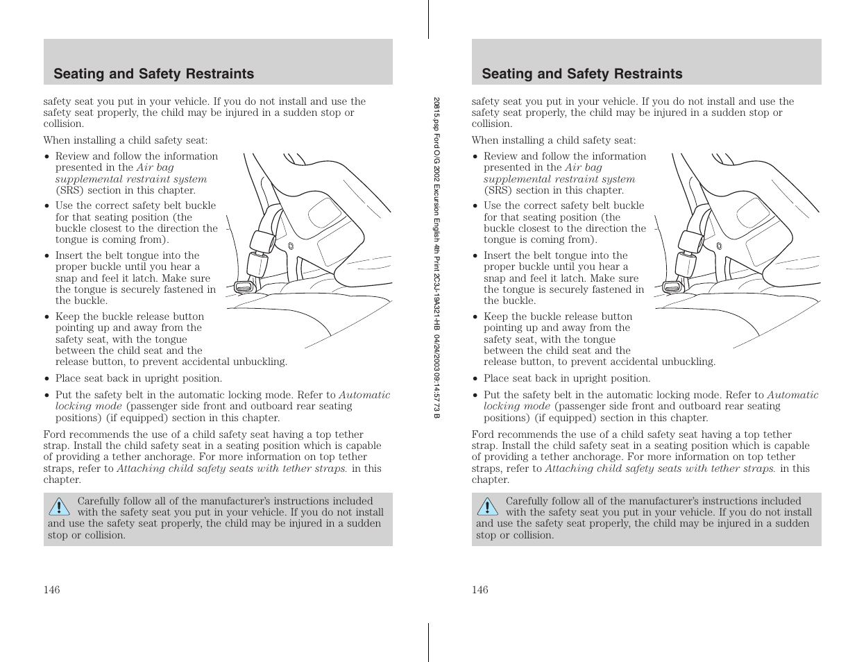 FORD 2002 Excursion v.3 User Manual | Page 146 / 272