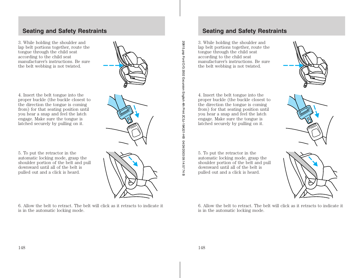 FORD 2002 Excursion v.3 User Manual | Page 148 / 272