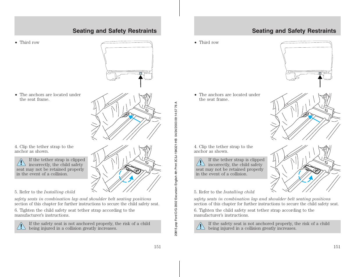 FORD 2002 Excursion v.3 User Manual | Page 151 / 272