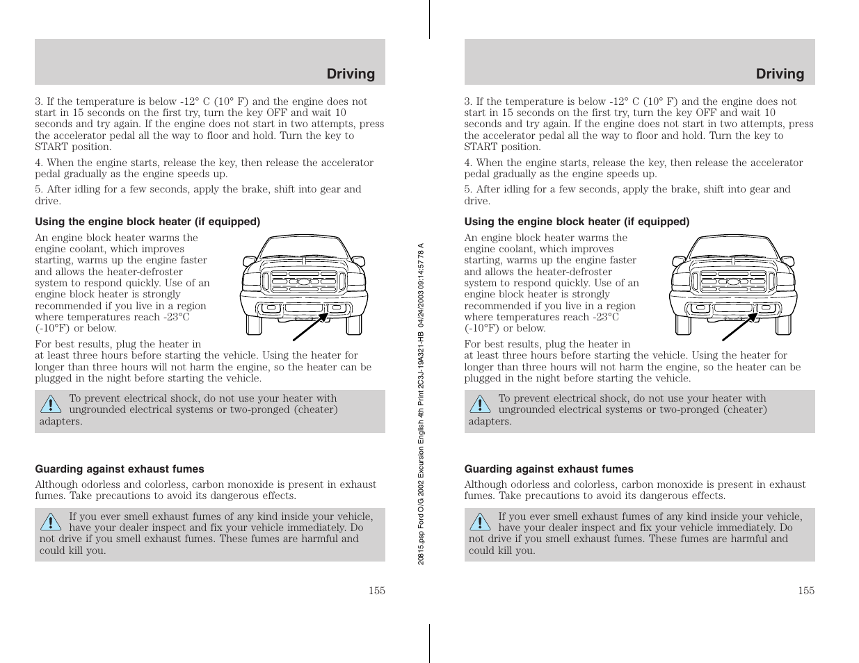 FORD 2002 Excursion v.3 User Manual | Page 155 / 272