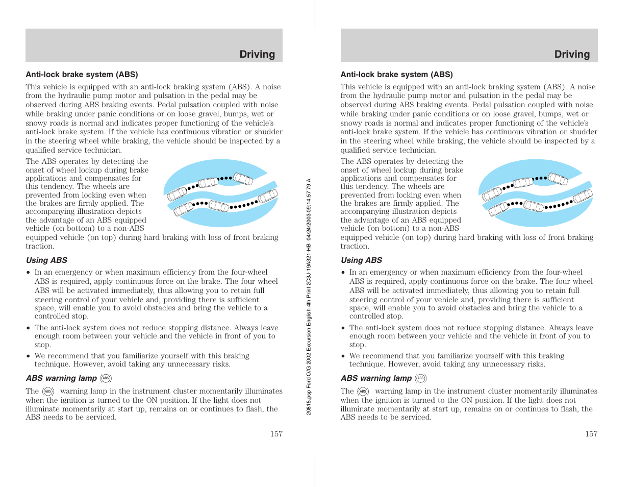 Driving | FORD 2002 Excursion v.3 User Manual | Page 157 / 272