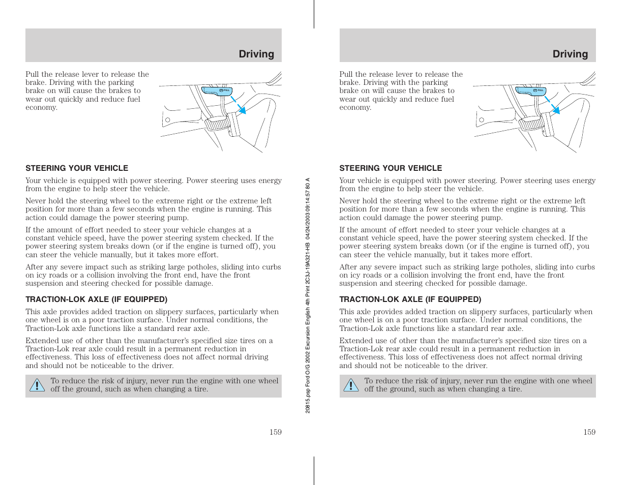 Driving | FORD 2002 Excursion v.3 User Manual | Page 159 / 272