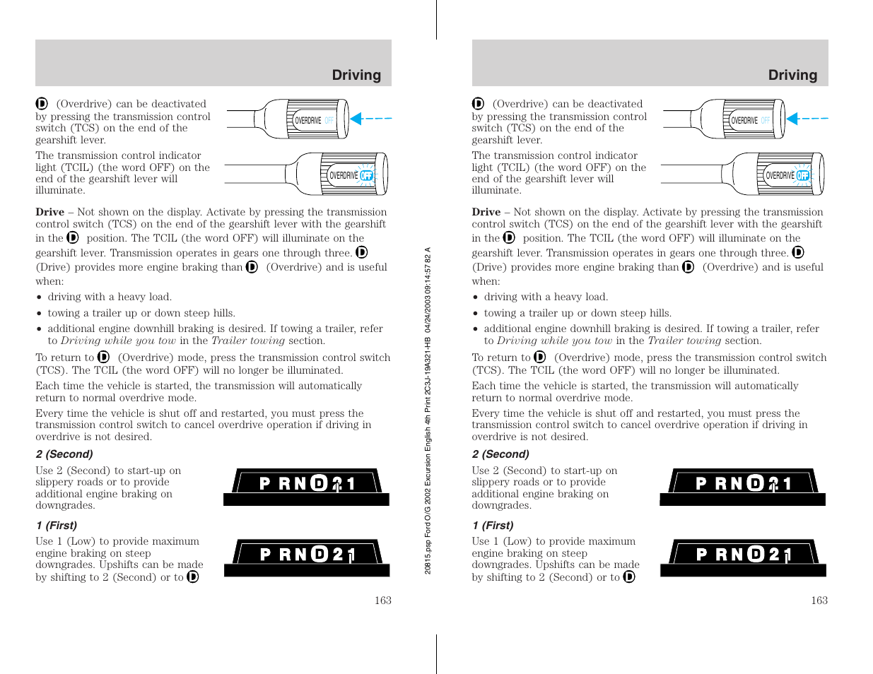 FORD 2002 Excursion v.3 User Manual | Page 163 / 272