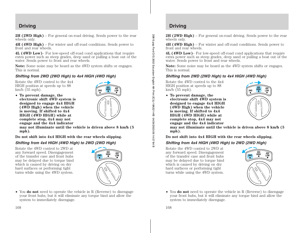 Driving | FORD 2002 Excursion v.3 User Manual | Page 168 / 272