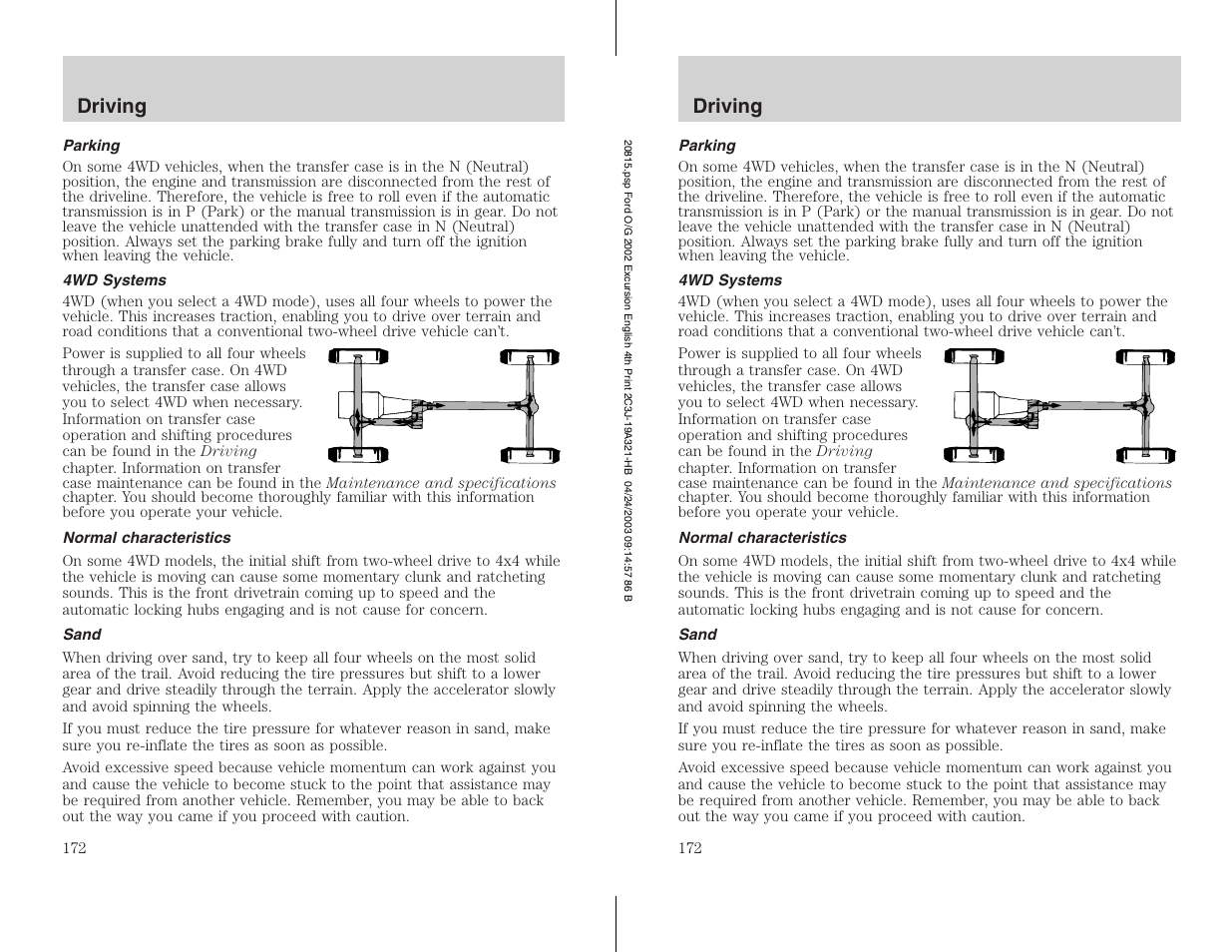 FORD 2002 Excursion v.3 User Manual | Page 172 / 272