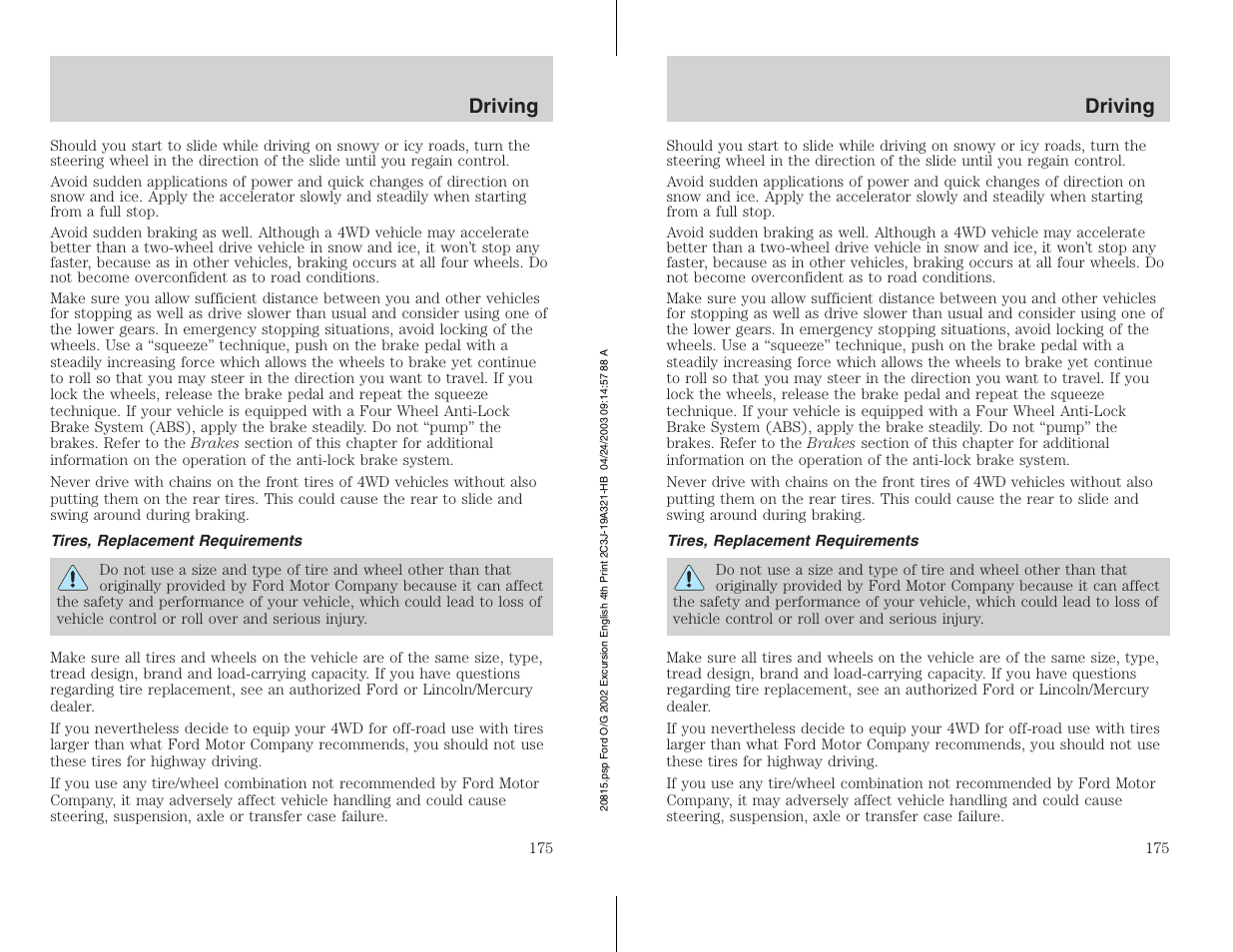 FORD 2002 Excursion v.3 User Manual | Page 175 / 272