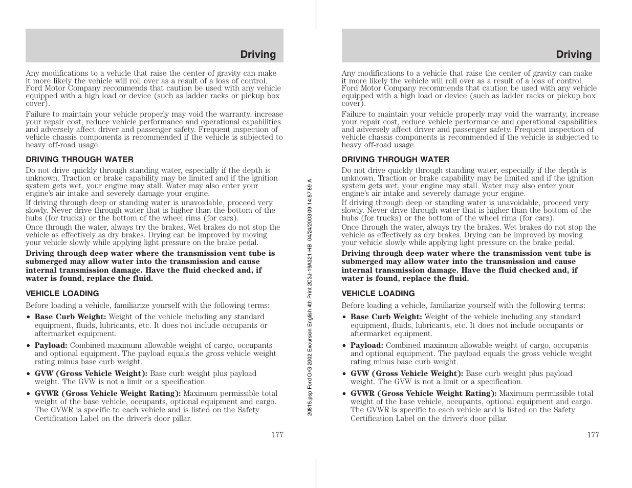 FORD 2002 Excursion v.3 User Manual | Page 177 / 272