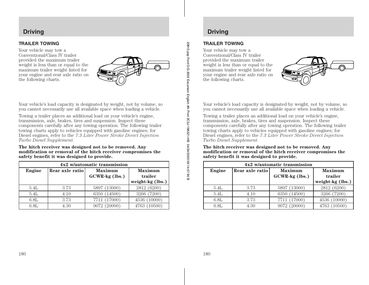 FORD 2002 Excursion v.3 User Manual | Page 180 / 272