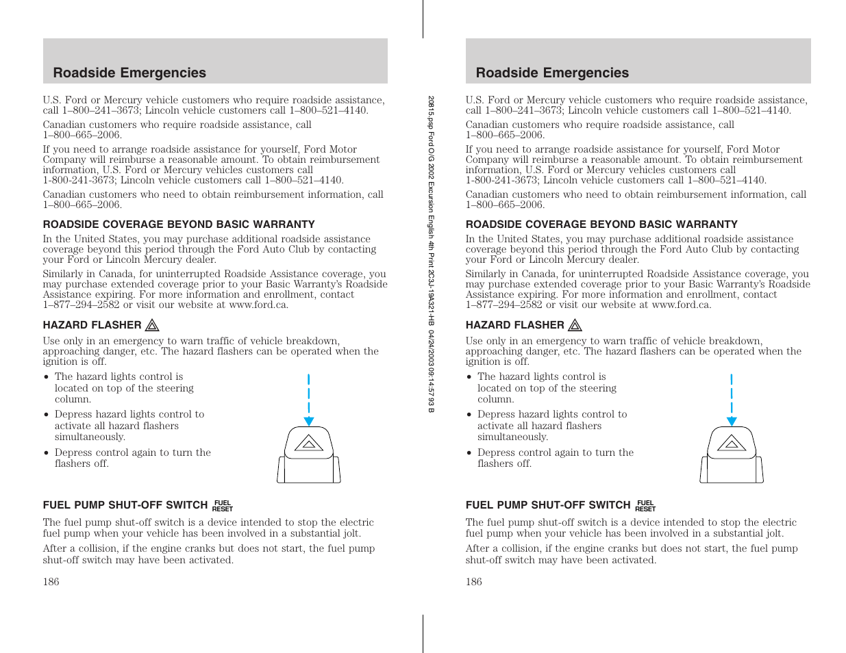 FORD 2002 Excursion v.3 User Manual | Page 186 / 272