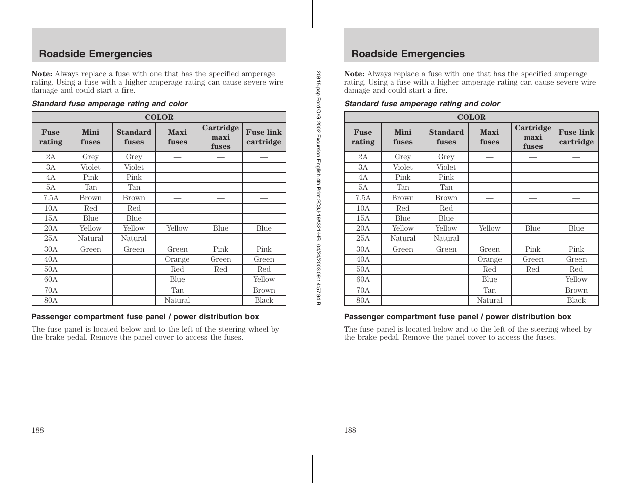 FORD 2002 Excursion v.3 User Manual | Page 188 / 272