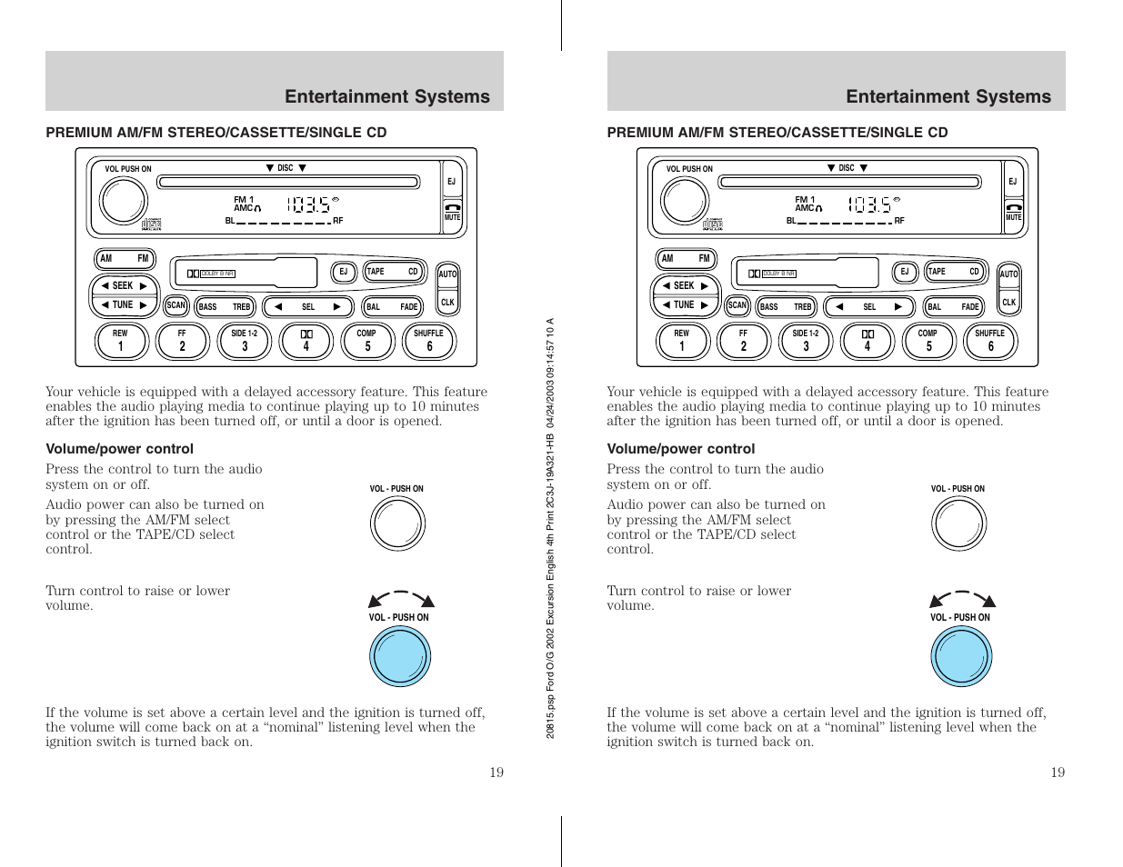 Entertainment systems | FORD 2002 Excursion v.3 User Manual | Page 19 / 272