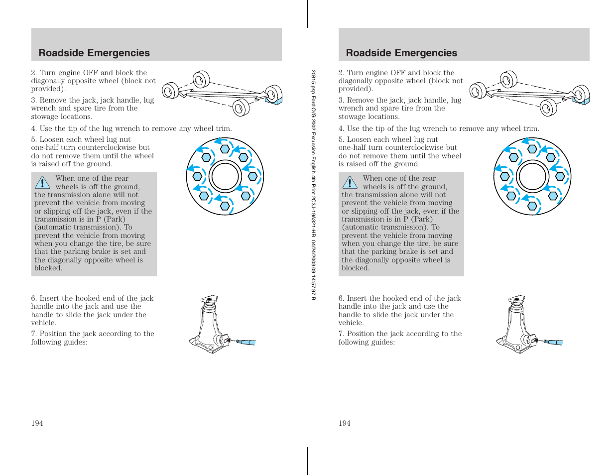 FORD 2002 Excursion v.3 User Manual | Page 194 / 272