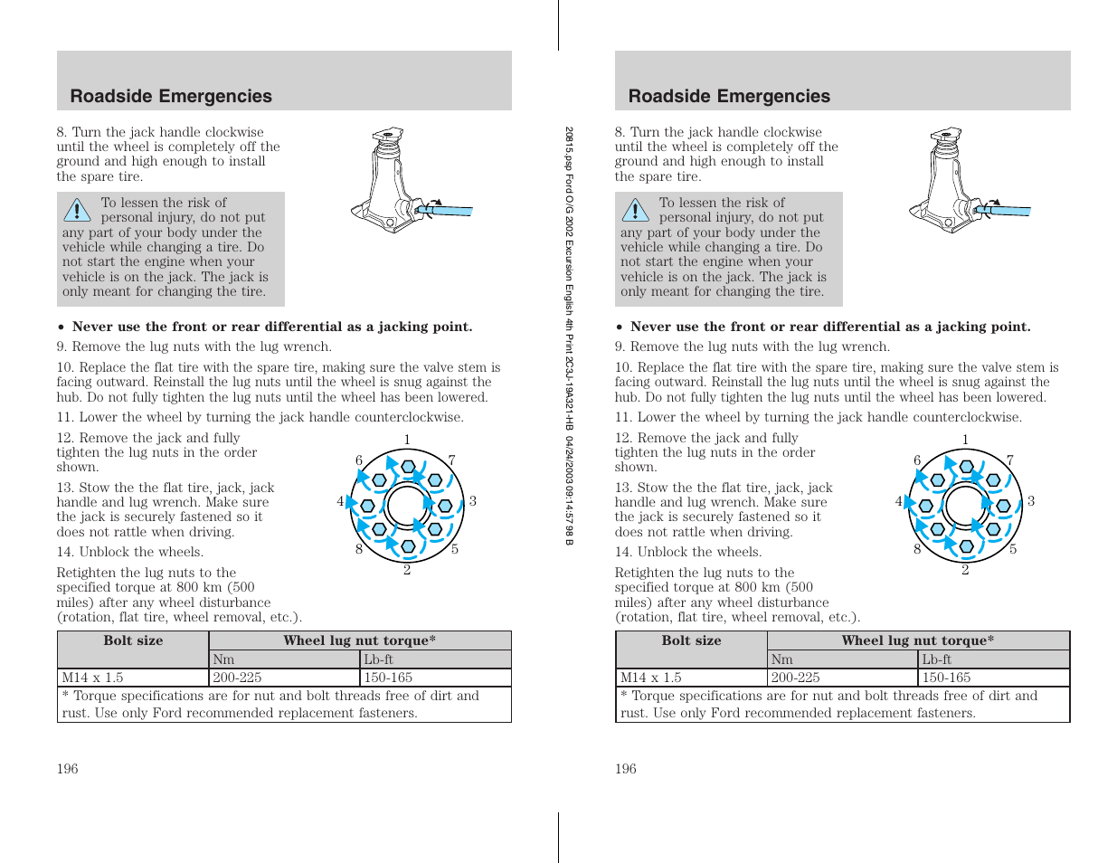 FORD 2002 Excursion v.3 User Manual | Page 196 / 272