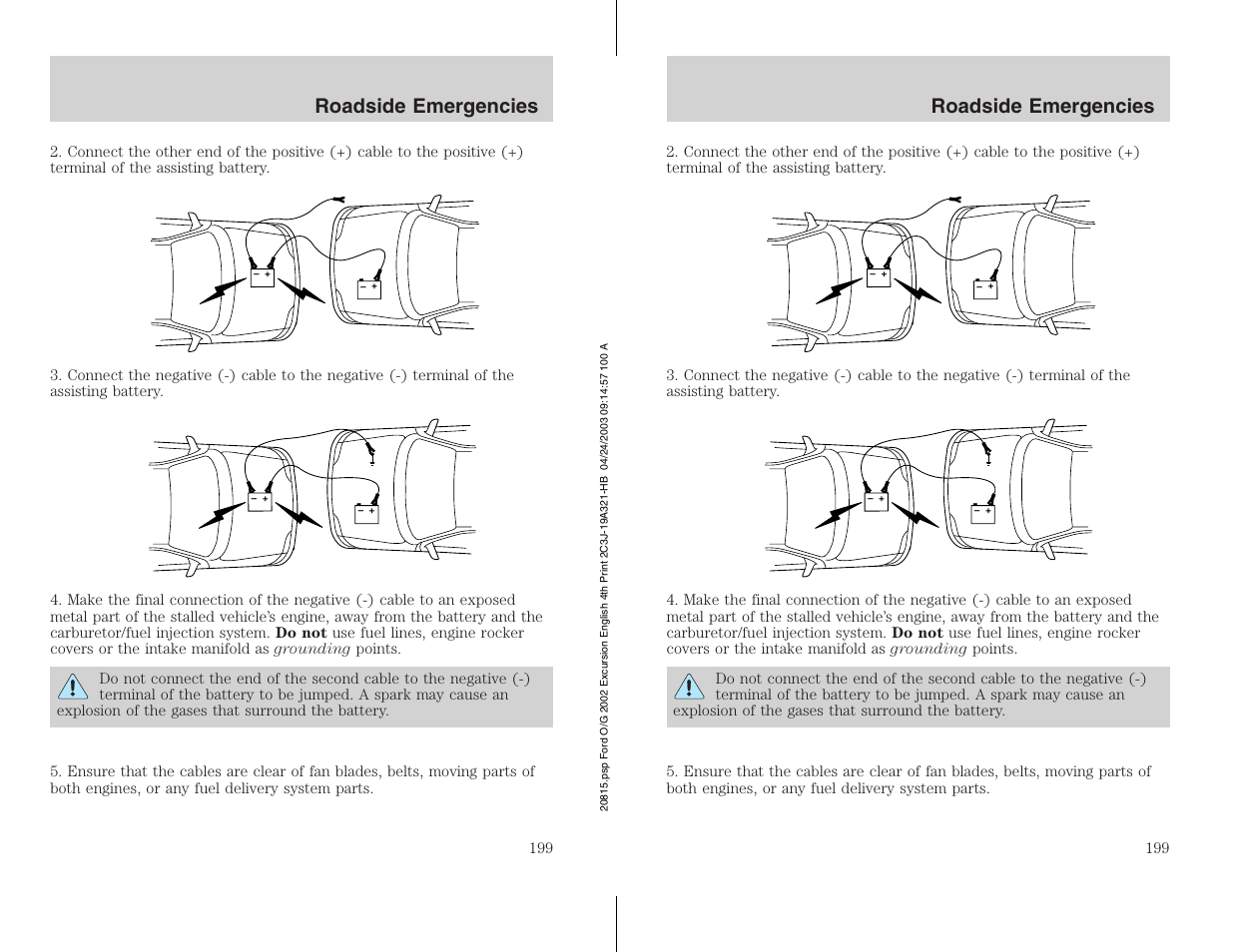 Roadside emergencies | FORD 2002 Excursion v.3 User Manual | Page 199 / 272