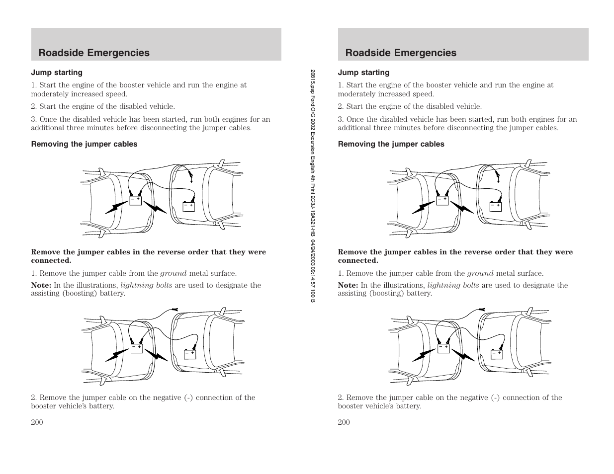 Roadside emergencies | FORD 2002 Excursion v.3 User Manual | Page 200 / 272