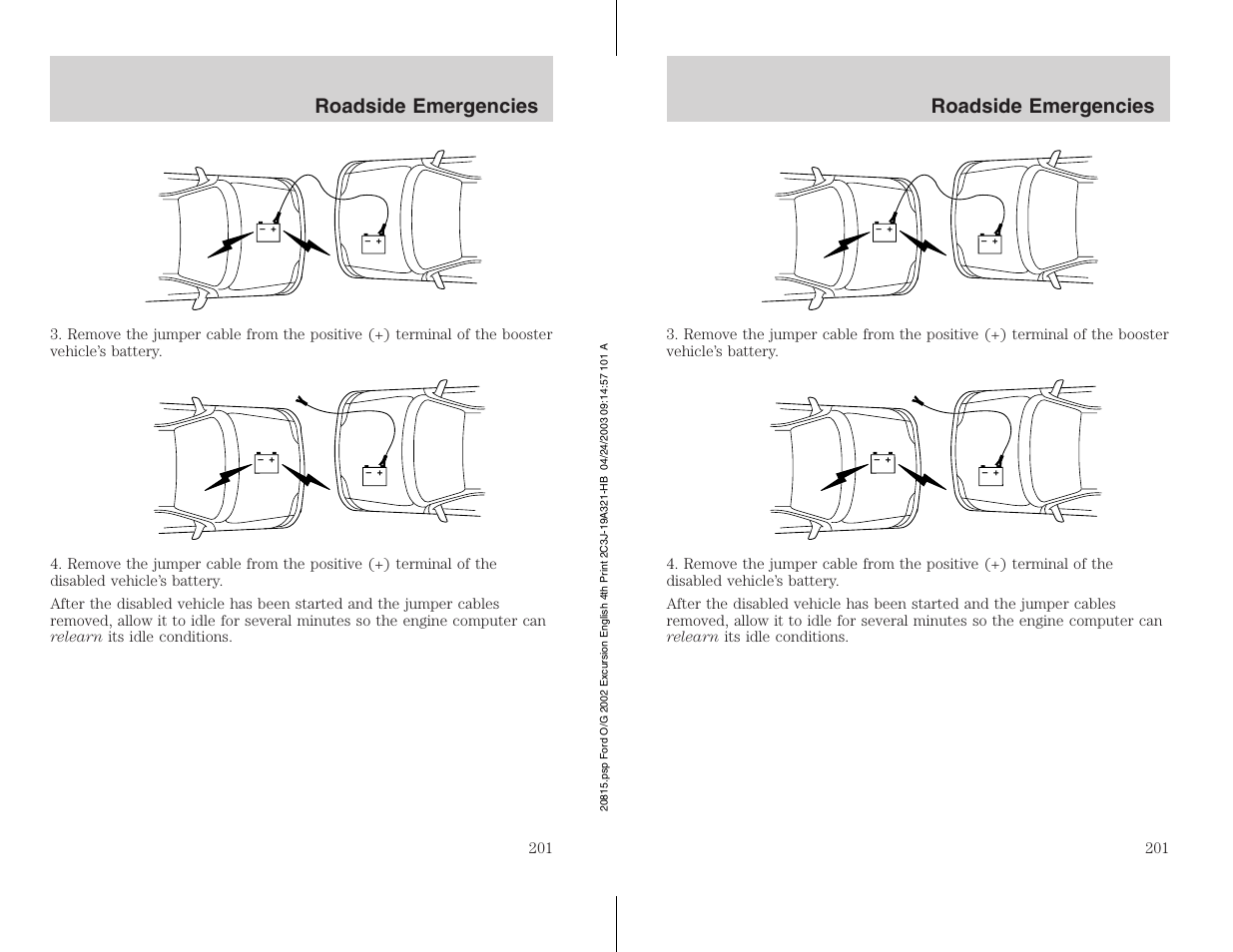 Roadside emergencies | FORD 2002 Excursion v.3 User Manual | Page 201 / 272