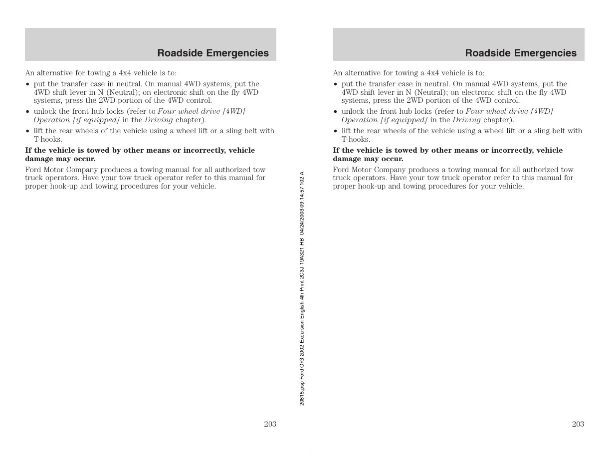 FORD 2002 Excursion v.3 User Manual | Page 203 / 272