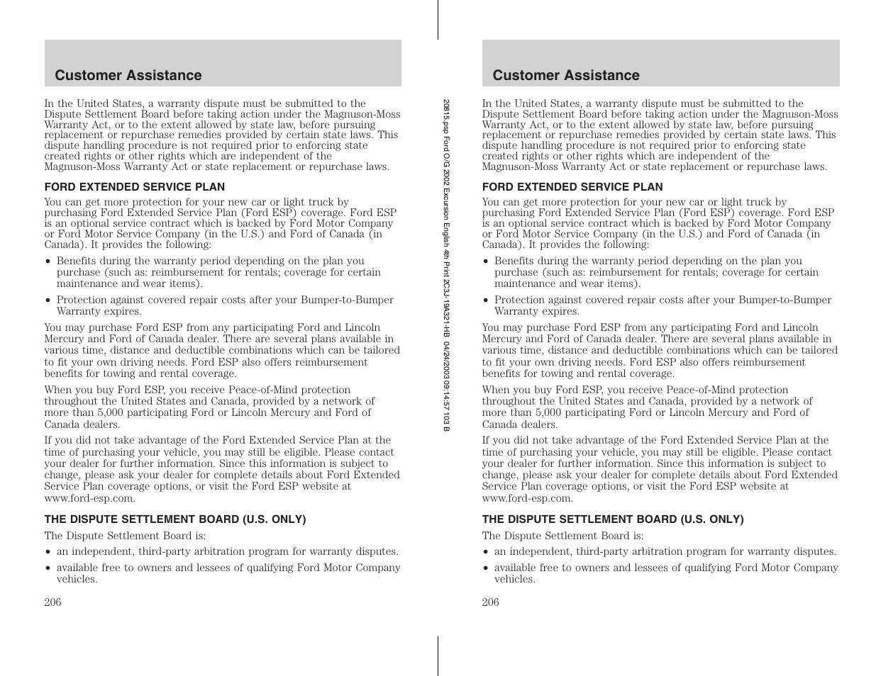 FORD 2002 Excursion v.3 User Manual | Page 206 / 272