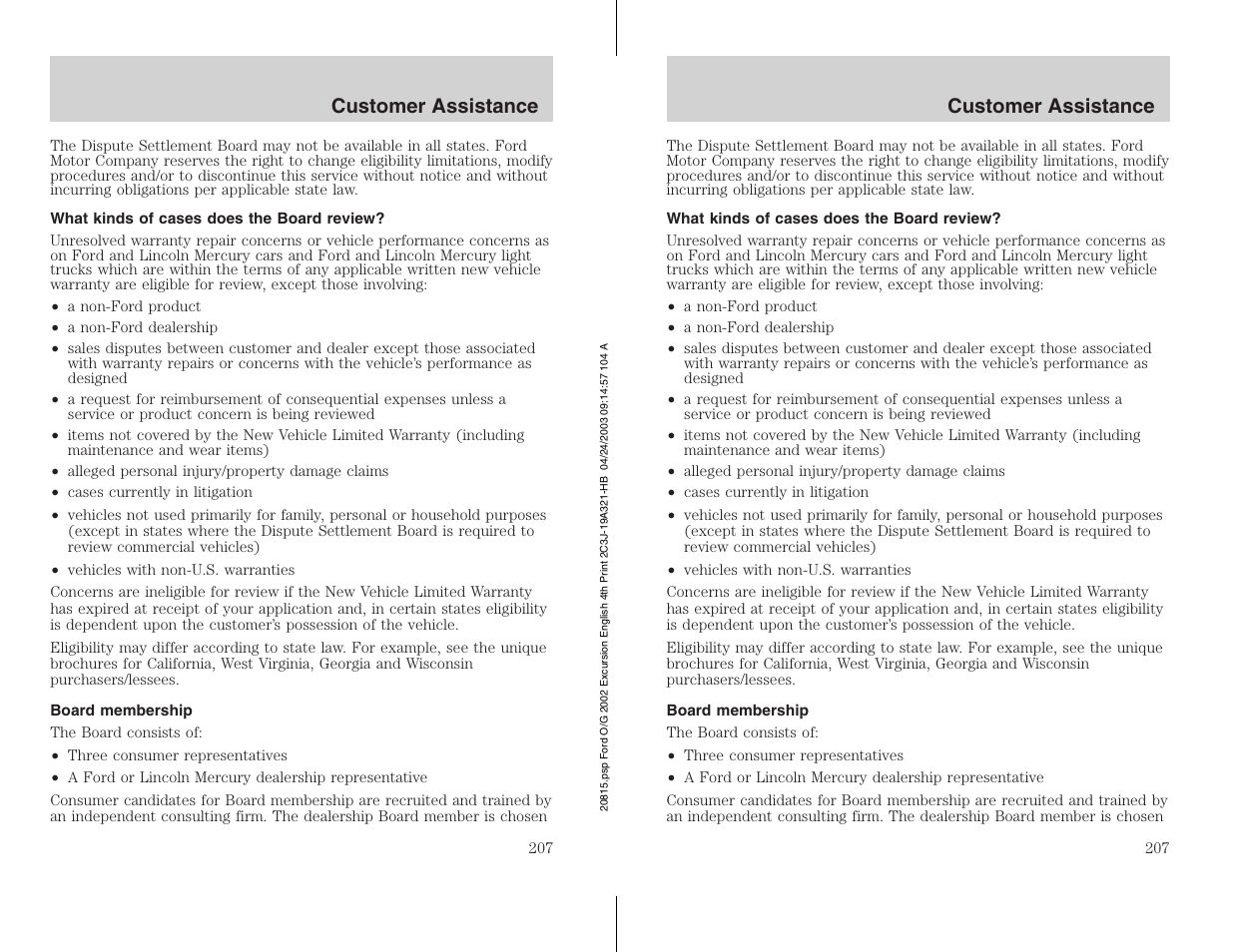 FORD 2002 Excursion v.3 User Manual | Page 207 / 272