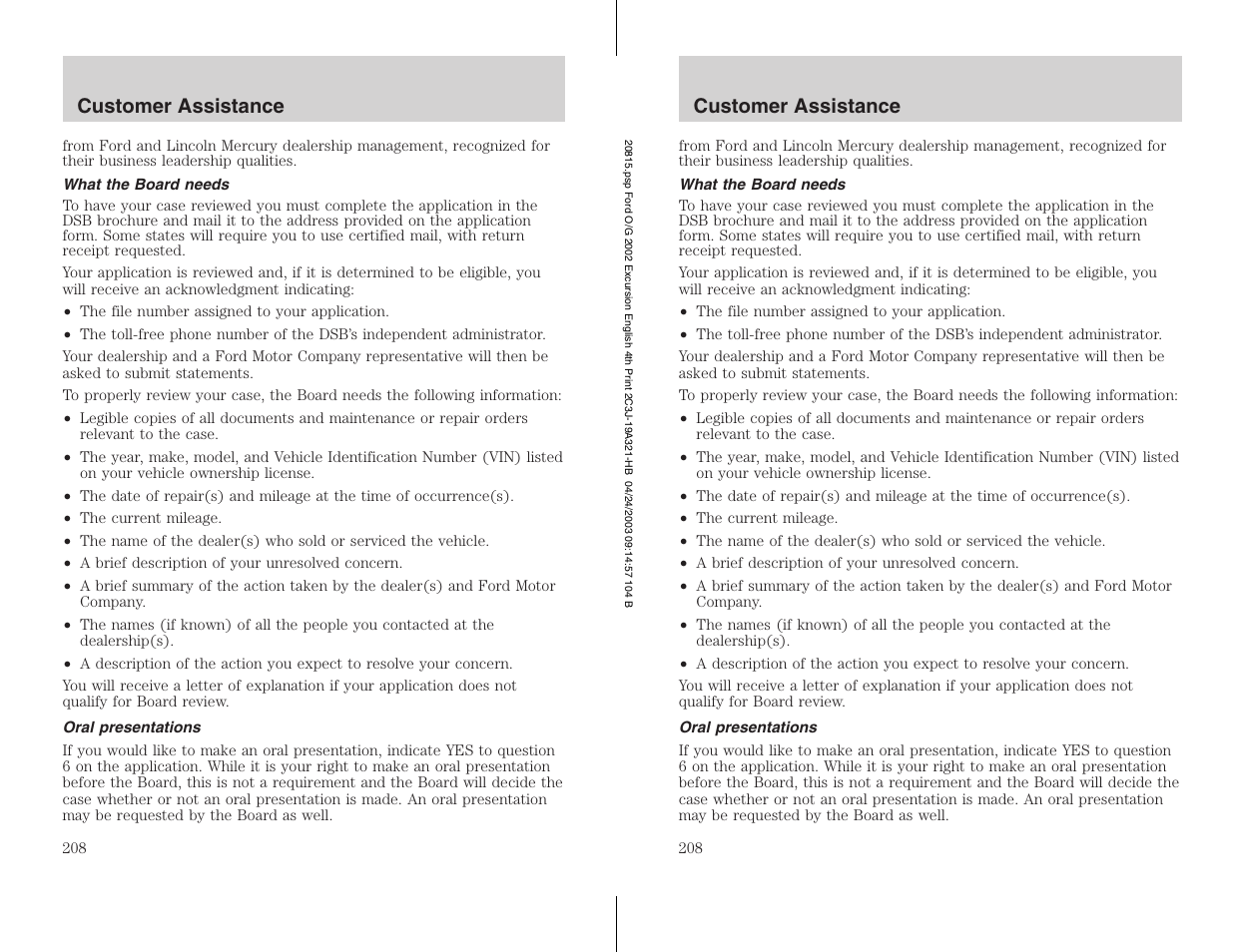 FORD 2002 Excursion v.3 User Manual | Page 208 / 272