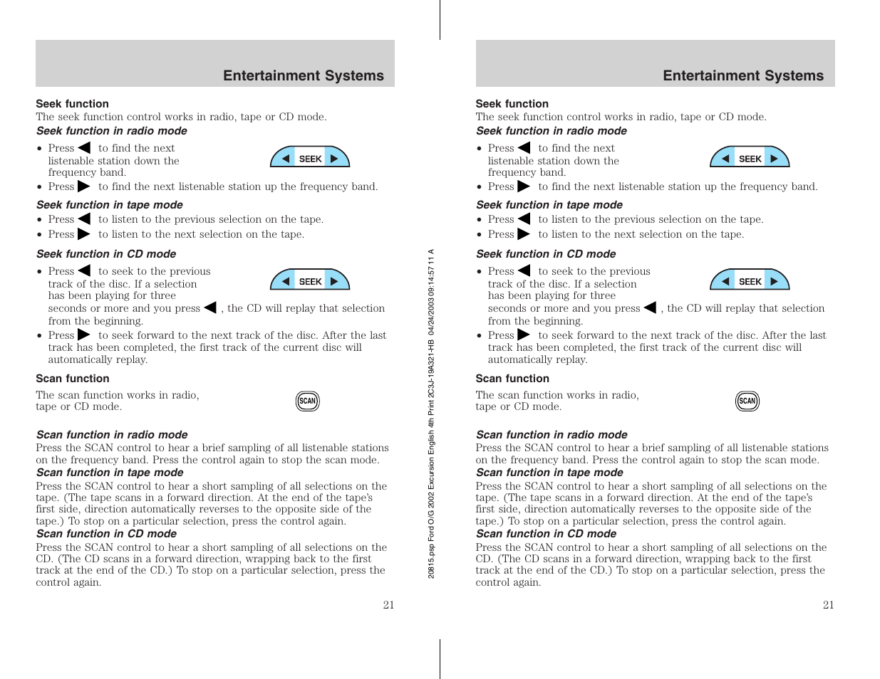 FORD 2002 Excursion v.3 User Manual | Page 21 / 272