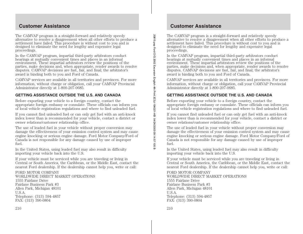 FORD 2002 Excursion v.3 User Manual | Page 210 / 272