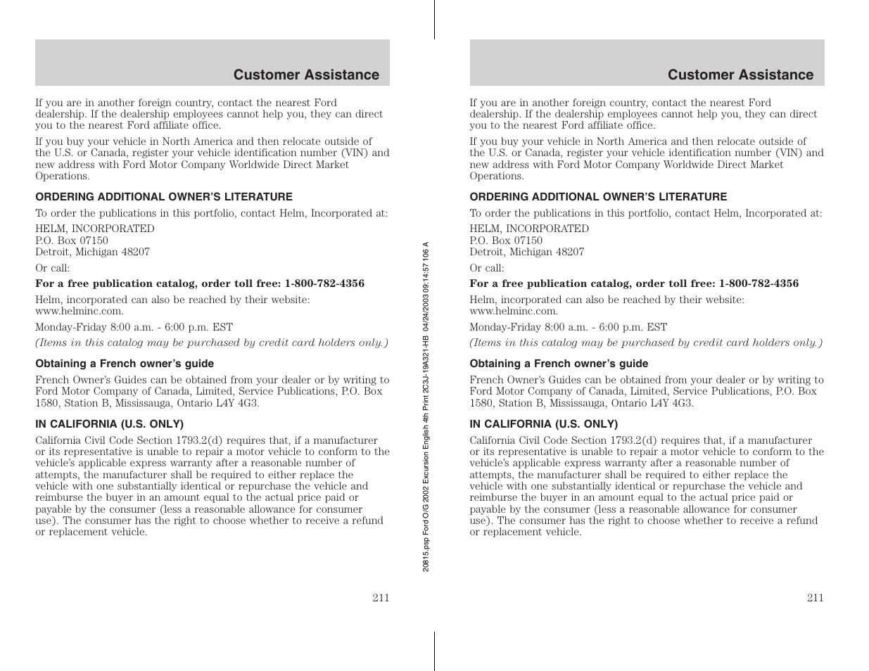 FORD 2002 Excursion v.3 User Manual | Page 211 / 272