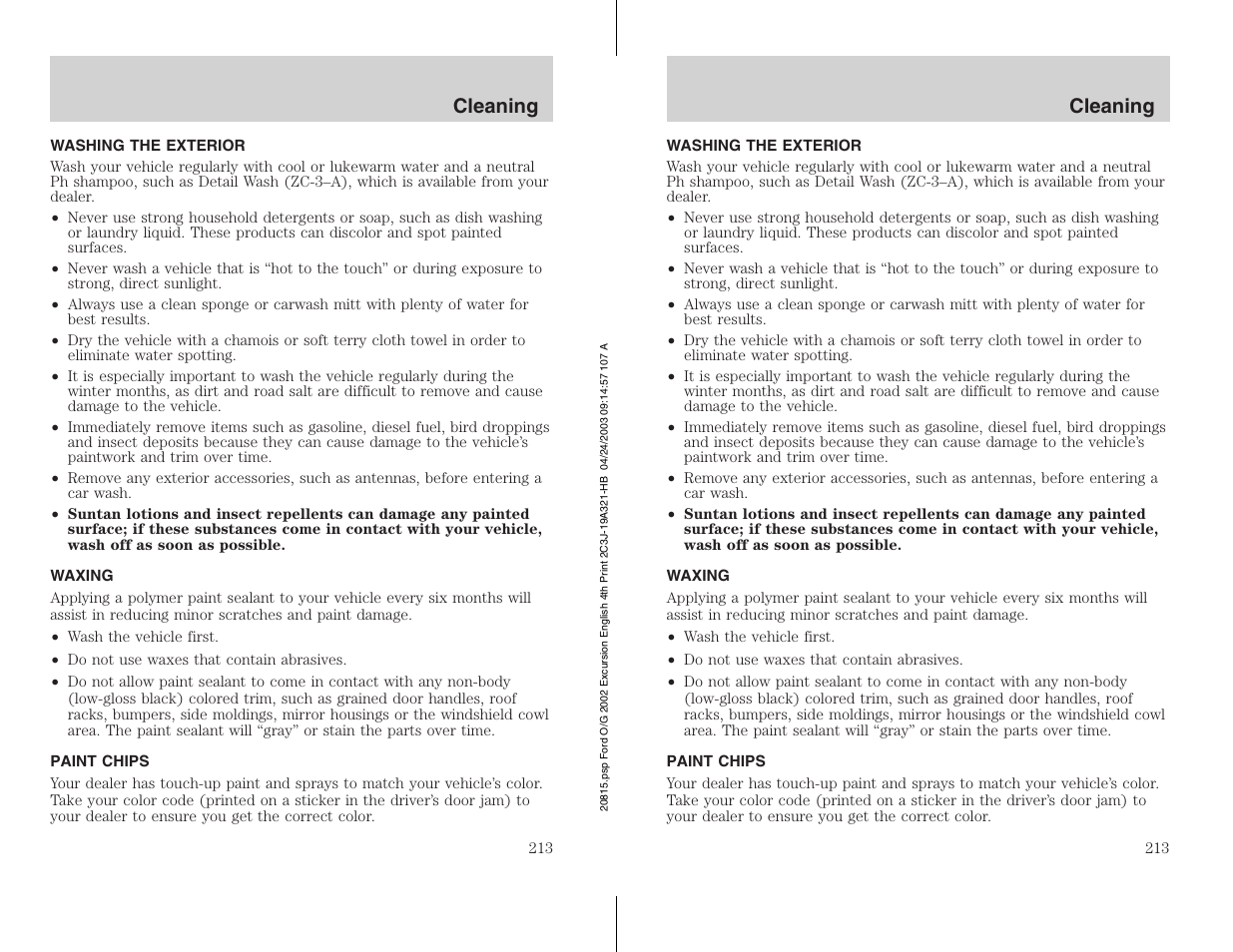 FORD 2002 Excursion v.3 User Manual | Page 213 / 272