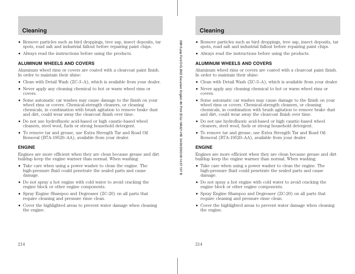 FORD 2002 Excursion v.3 User Manual | Page 214 / 272